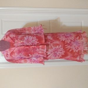NWT red and pink dress with jacket by Studio I in size 10P.
